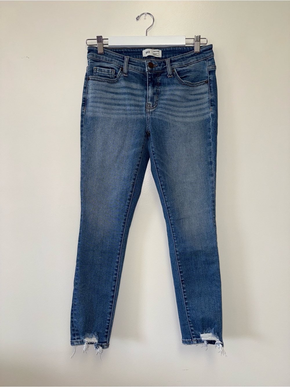 BKE (26x27) Distressed Denim Payton Skinny Ankle Mid Rise Jeans